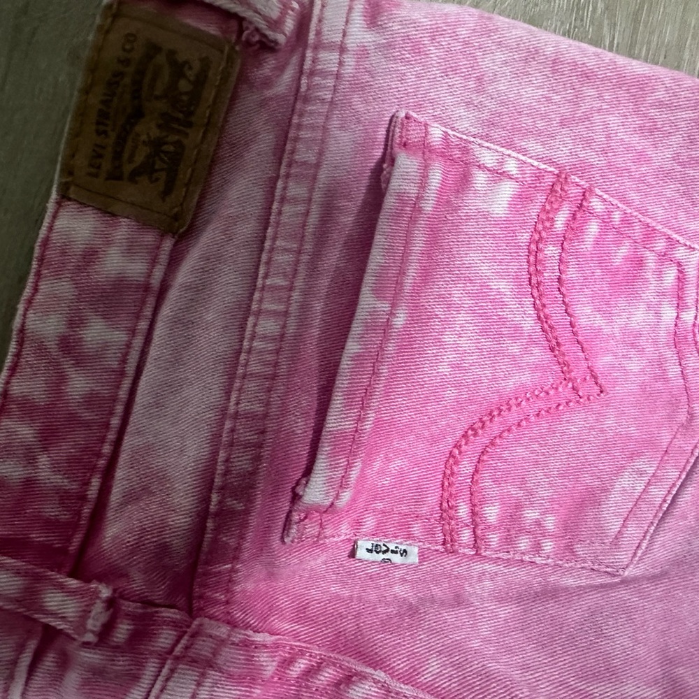 Levi's 711 Skinny Kids Pink wash Stone washed Stretch Jeans Girls Size 14 - Picture 6 of 7